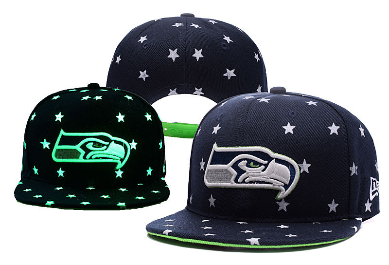 Seahawks Team Logo Navy Adjustable Luminous Hat YD