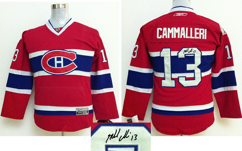 Canadiens 13 Cammalleri Red Signature Edition Youth Jerseys