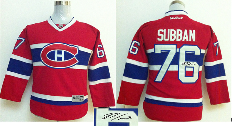 Canadiens 76 Subban Red Signature Edition Youth Jerseys