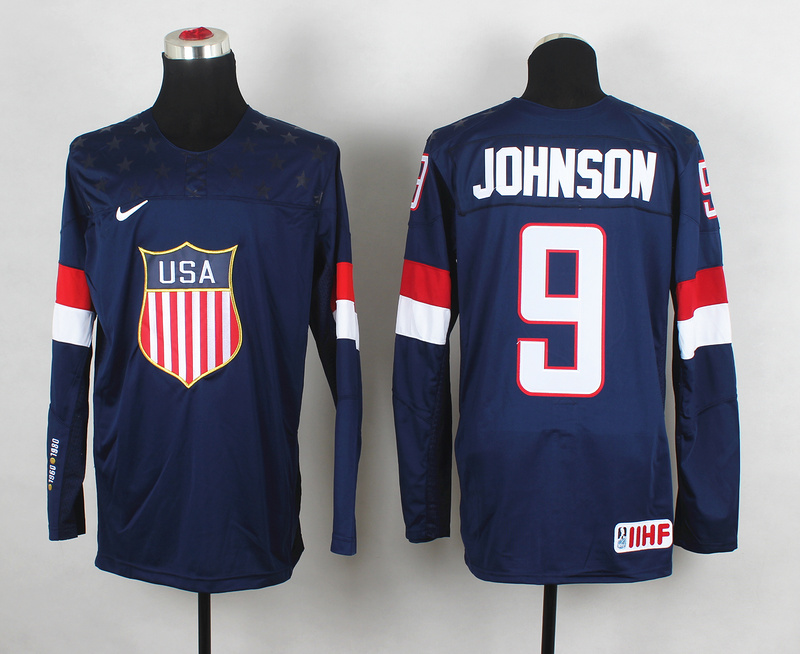 USA 9 Johnson Blue 2014 Olympics Jerseys