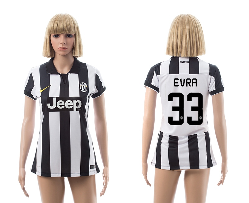 2014-15 Juventus 33 Evra Home Women Jerseys