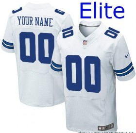 Nike Dallas Cowboys Customized Elite White Jerseys
