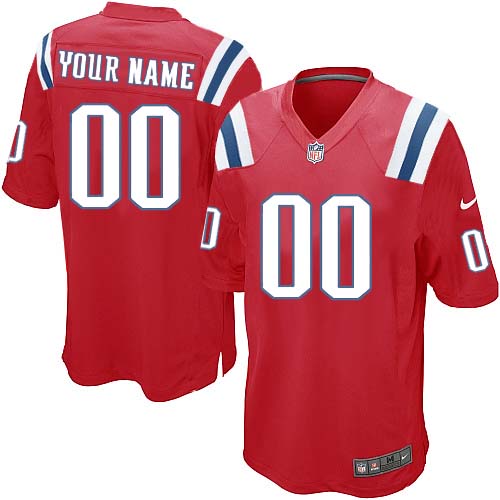 Nike New England Patriots Customized Game Red Jerseys