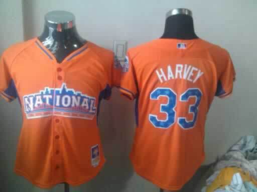 Mets 33 Harvey Orange 2013 All Star Women Jerseys