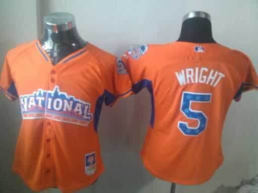 Mets 5 Wright Orange 2013 All Star Women Jerseys