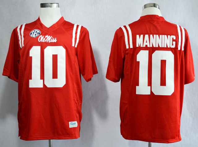 Ole Miss Rebels Eli Manning 10 College Red Jerseys