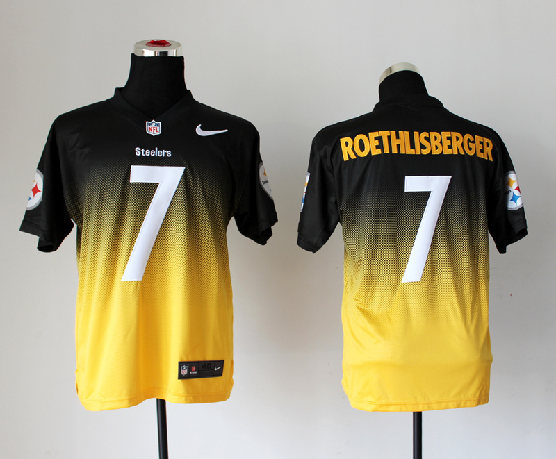 Nike Steelers 7 Roethlisberger Black And Gold Drift II Elite Jerseys