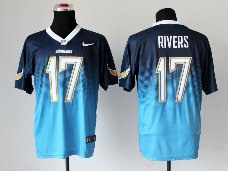 Nike Chargers 17 Rivers D.Blue And L.Blue Drift II Elite Jerseys