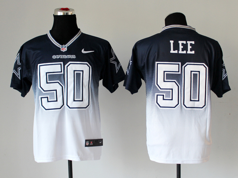 Nike Cowboys 50 Lee Blue And White Drift II Elite Jerseys