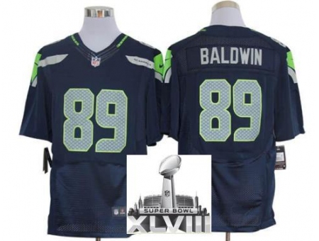 Nike Seahawks 89 Doug Baldwin Blue Elite 2014 Super Bowl XLVIII Jerseys