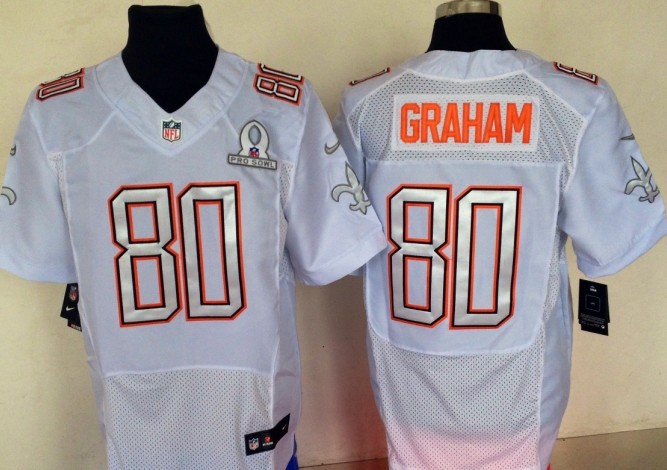Nike Saints 80 Graham White 2014 Pro Bowl Jerseys