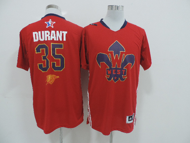 2014 All Star West 35 Durant Red Swingman Jerseys