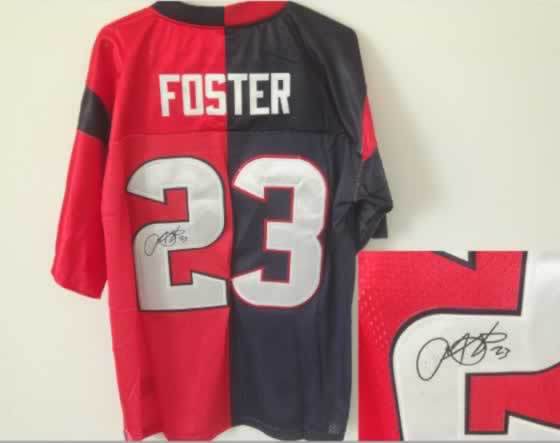 Nike Texans 23 Foster Blue And Red Split Signature Elite Jerseys