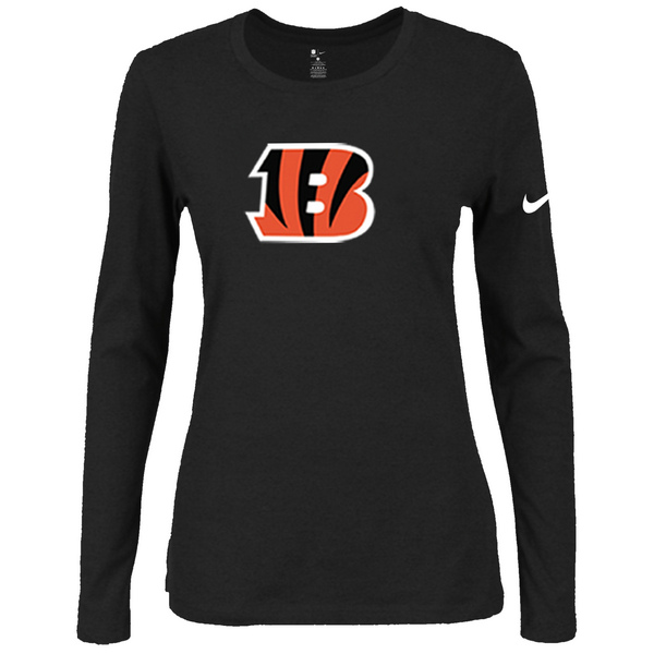 Nike Cincinnati Bengals Women's Of The City Long Sleeve Tri Blend T Shirt Black02