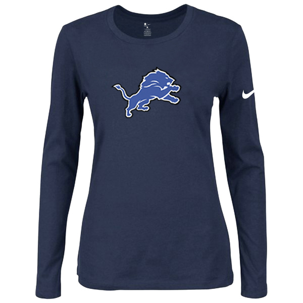 Nike Detriots Tigers Women's Of The City Long Sleeve Tri Blend T Shirt D.Blue