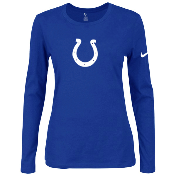 Nike Indianapolis Colts Women's Of The City Long Sleeve Tri Blend T Shirt Blue02