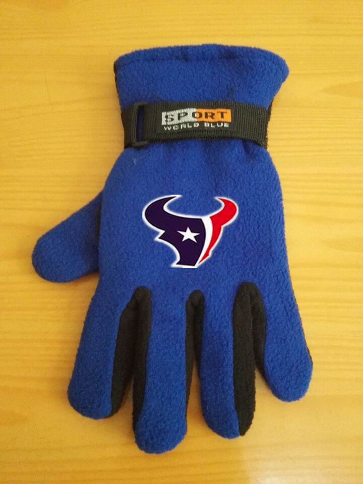 Texans Winter Velvet Warm Sports Gloves2