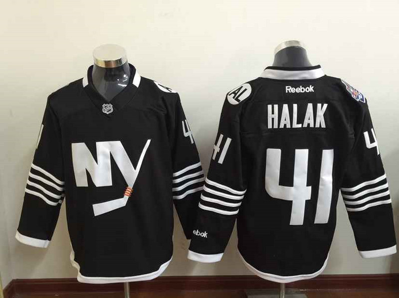 Islanders 41 Jaroslav Halak Black Reebok Jersey