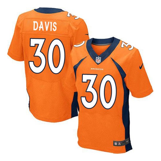 Nike Broncos 30 Terrell Davis Orange Elite Jersey