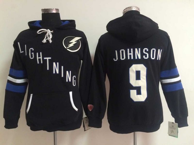 Lightning 9 Tyler Johnson Black Women All Stitched Hooded Sweatshirt