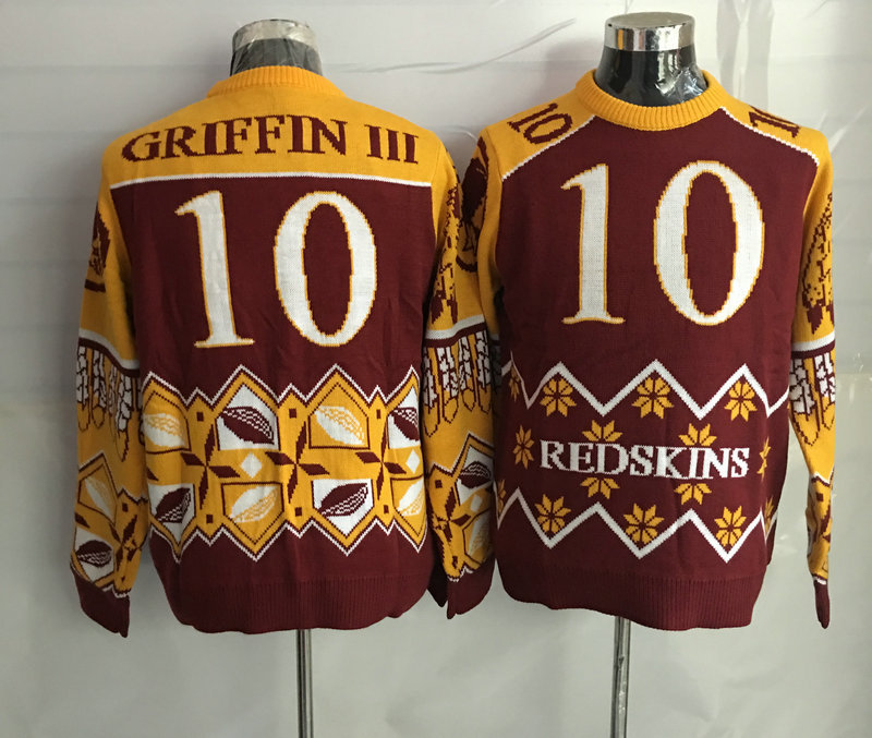Nike Redskins 10 Robert Griffin III Crew Neck Men's Ugly Sweater