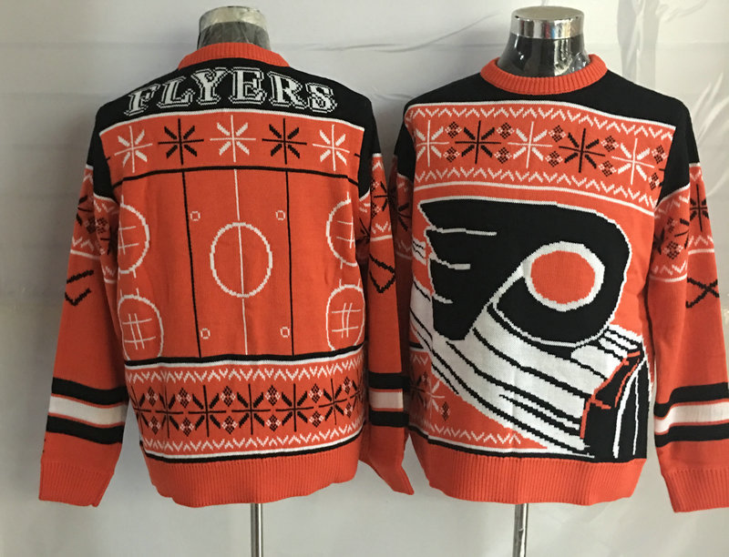 Philadelphia Flyers Orange Crew Neck Men's Ugly Sweater