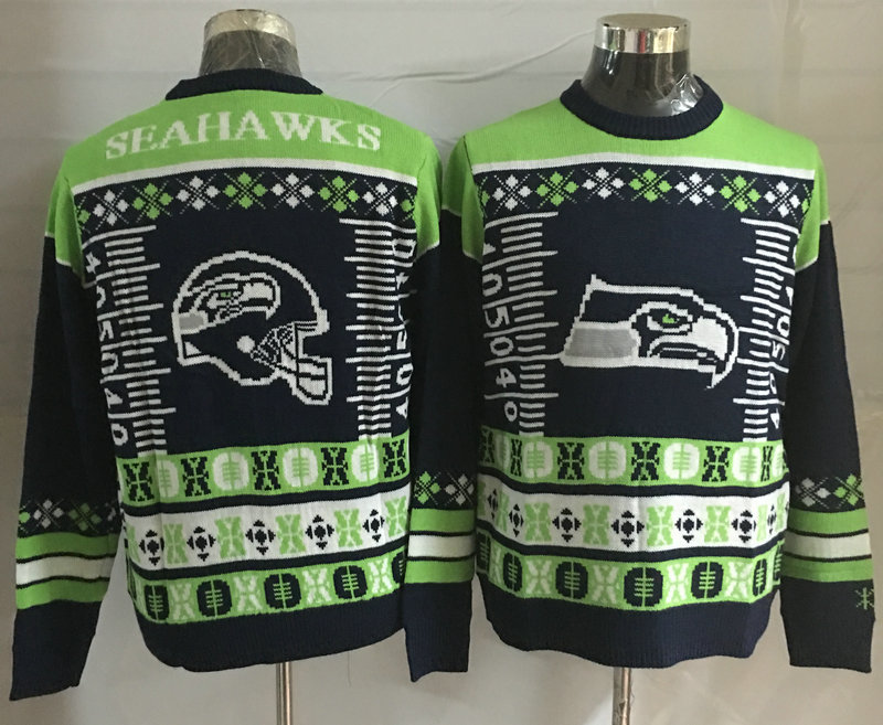 Seattle Seahawks Crew Neck Men's Ugly Sweater