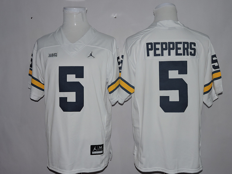 Michigan Wolverines 5 Jabrill Peppers White College Football Jersey