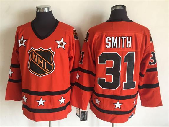 1980 All Star 31 Billy Smith Orange CCM NHL Jersey
