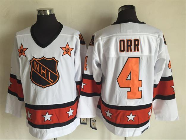 1980 All Star 4 Bobby Orr White CCM NHL Jersey