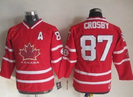 Canada 87 Sidney Crosby Red With A Patch Jersey