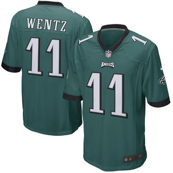 Nike Eagles 11 Carson Wentz Green Youth Game Jersey