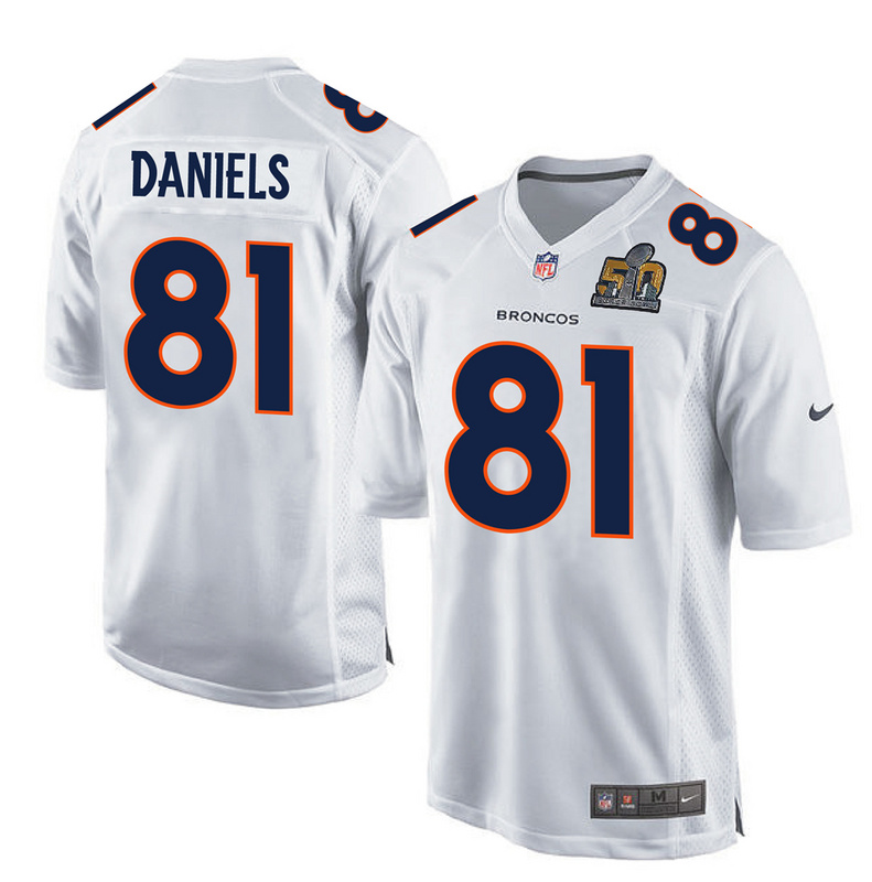 Nike Broncos 81 Owen Daniels White Youth Super Bowl 50 Bound Game Event Jersey