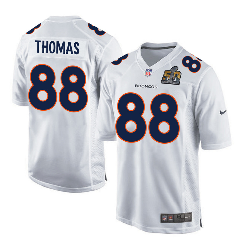 Nike Broncos 88 Demaryius Thomas White Youth Super Bowl 50 Bound Game Event Jersey