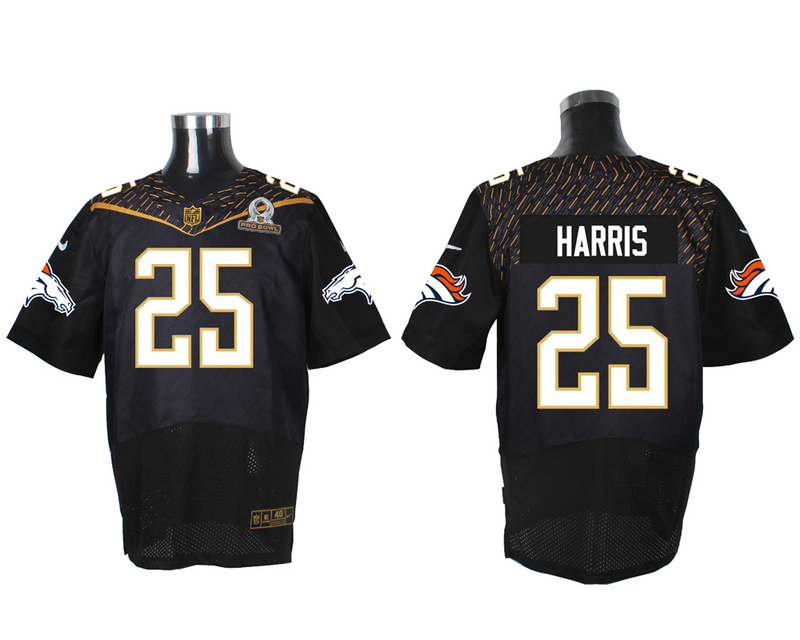 Nike Broncos 25 Chris Harris Jr Black 2016 Pro Bowl Elite Jersey
