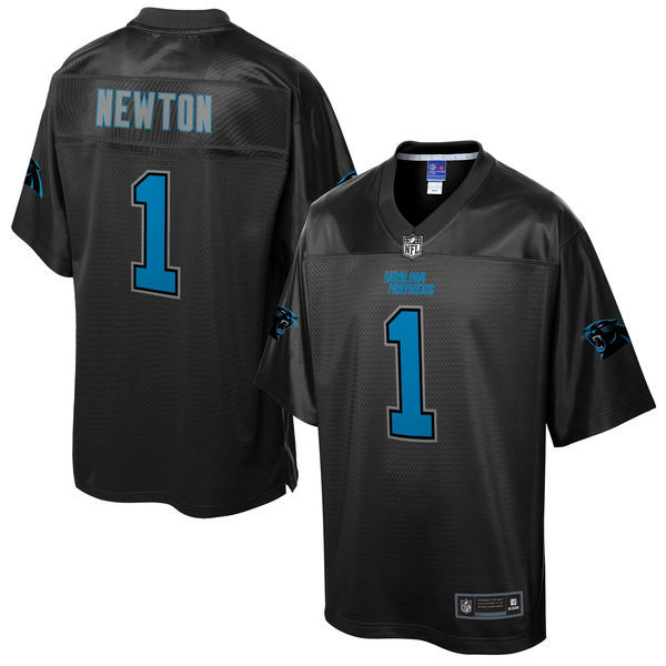 Panthers 1 Cam Newton Pro Line Black Reverse Fashion Jersey