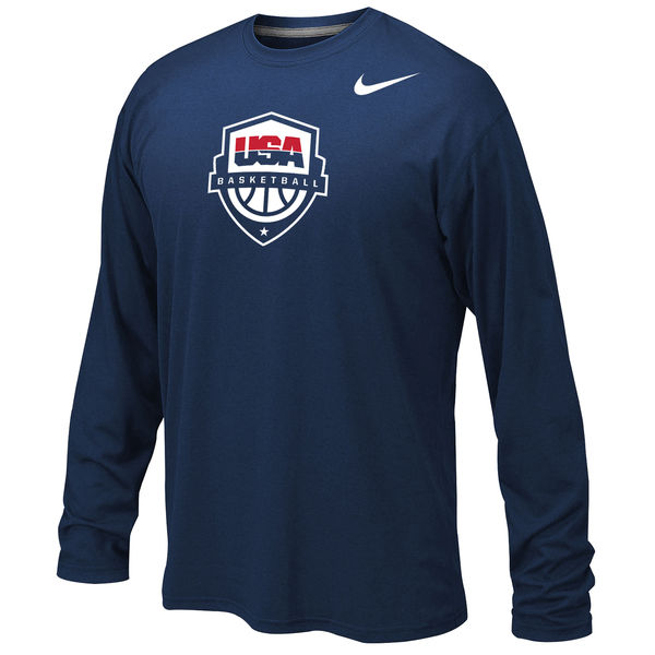 USA Basketball Nike Youth Legend Long Sleeve Performance T-Shirt Navy