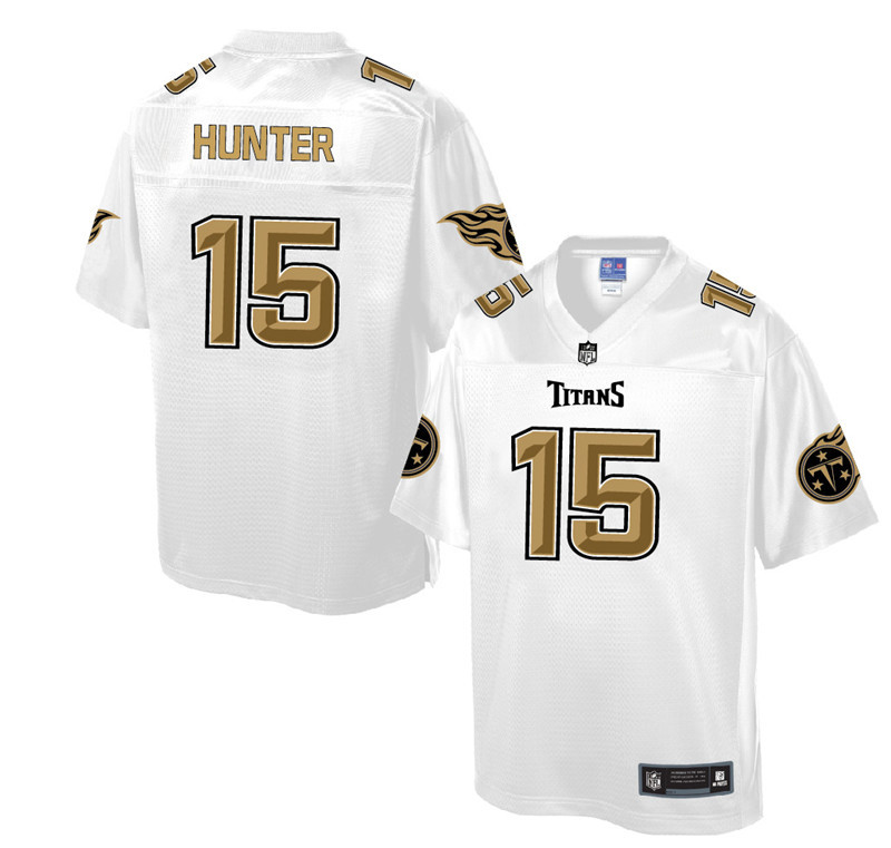 Nike Titans 15 Justin Hunter Pro Line White Gold Collection Elite Jersey