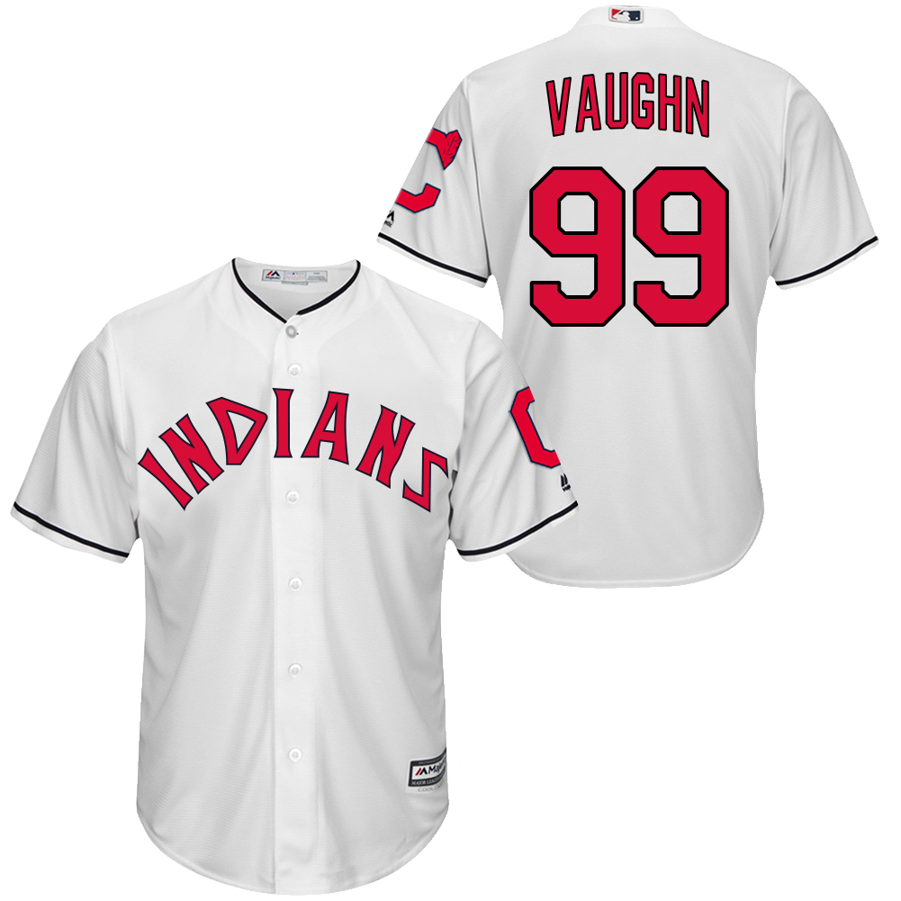 Indians 99 Ricky Vaughn White New Cool Base Jersey
