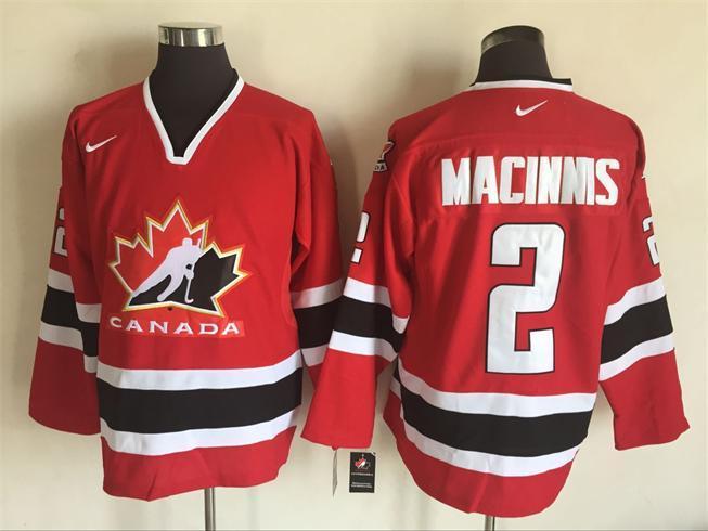 Team Canada 2 Al MacInnis Red Nike 2002 Olympic Throwback Jersey
