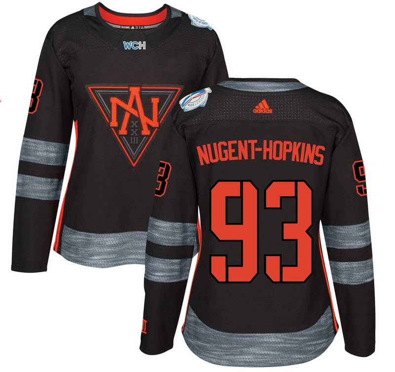 North America 93 Ryan Nugent Hopkins Black Women World Cup of Hockey 2016 Player Jersey
