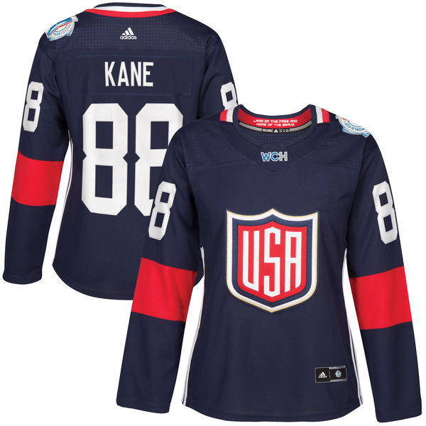 USA 88 Patrick Kane Navy Women 2016 World Cup of Hockey Player Jersey