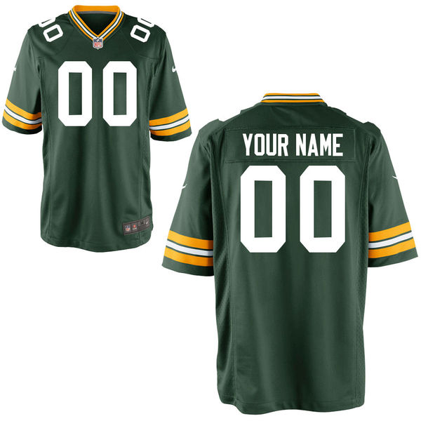 Nike Green Bay Packers Green Youth Game Customized Jersey