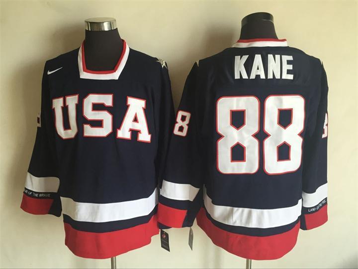 USA 88 Patrick Kane Navy Nike National Team Hockey Jersey