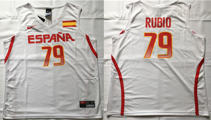 Spain Basketball 79 Ricky Rubio White Nike Rio Elite Stitched Jersey