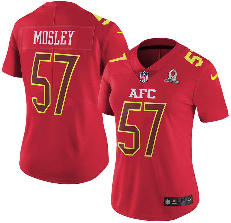 Nike Ravens 57 C.J. Mosley Red 2017 Pro Bowl Women Game Jersey