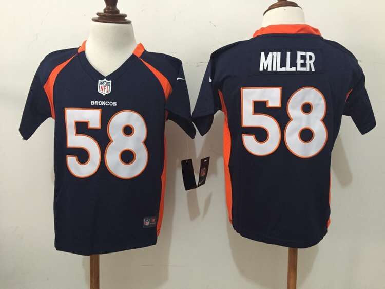 Nike Broncos 58 Von Miller Navy Toddler Game Jersey