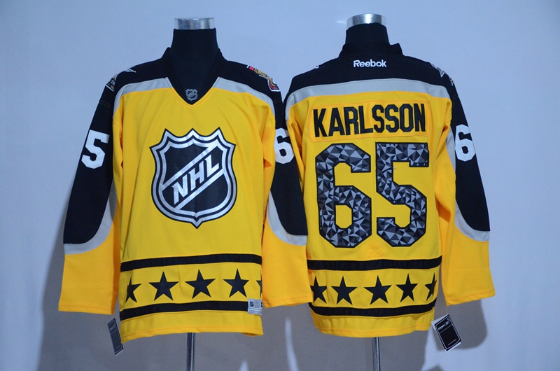 Senators 65 Erik Karlsson Yellow Atlantic Division 2017 NHL All-Star Game Premier Jersey