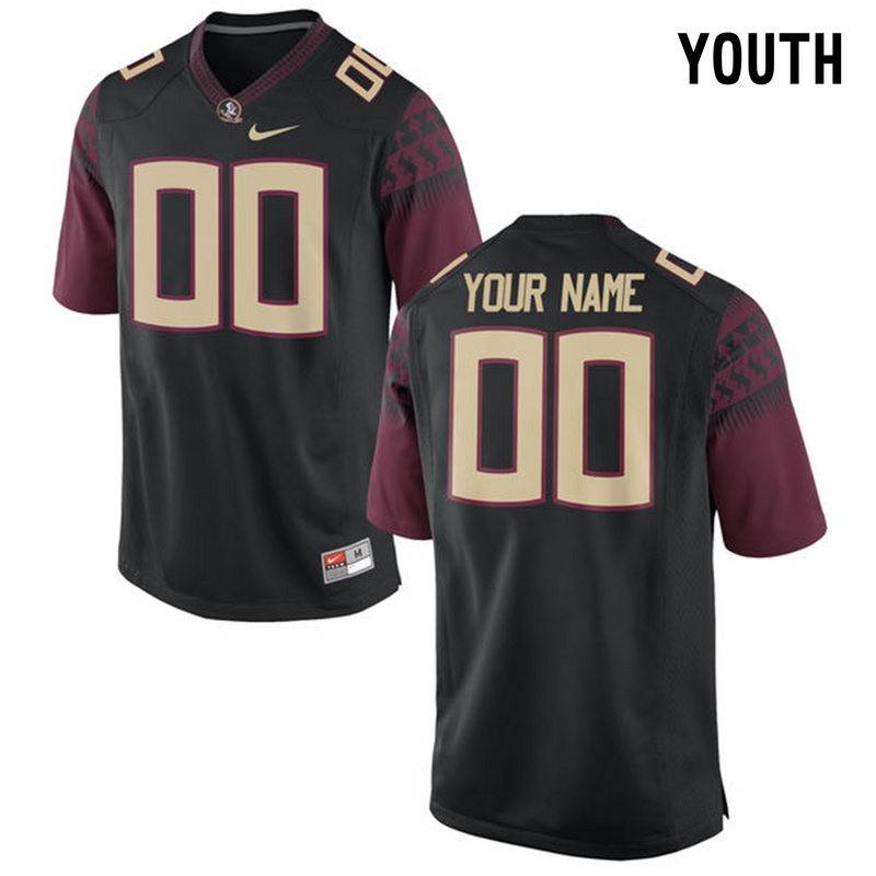 Florida State Seminoles Black Youth Customized College Jersey