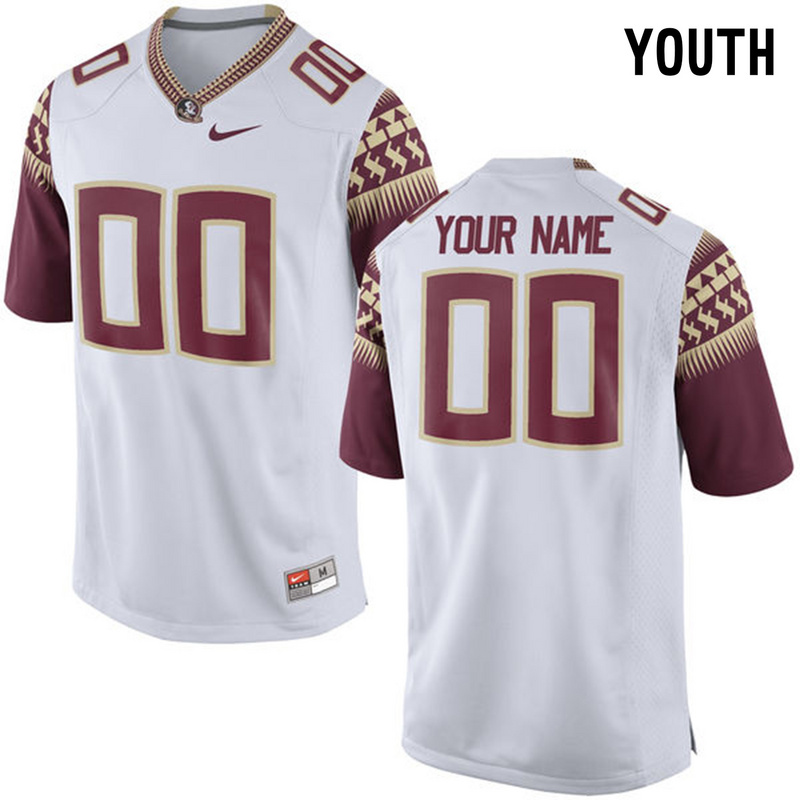 Florida State Seminoles White Youth Customized College Jersey